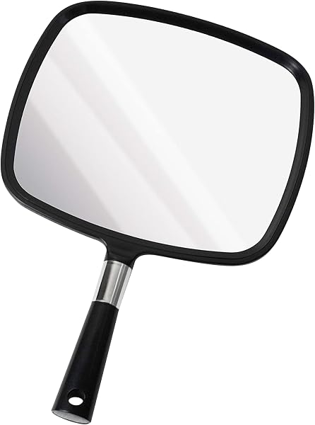 Plugfill HAND MIRROR Large Hand Mirror Salon Professional Bending Hand Mirror (Black) - 1