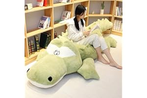 NOVA ぬいぐるみ ワニ/鰐　特大わに抱き枕　動物玩具 ふわふわぬいぐるみ プレゼント お祝い (グリーン, 160cm)