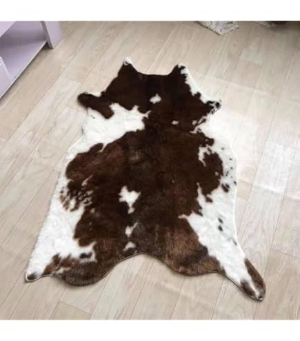 Amazon | Sunshine Cowhides 100%本物のトープグレー牛革ラグ - モダン