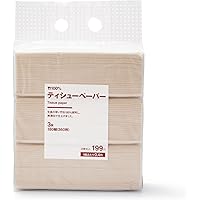 無印良品 竹100％ティシューペーパー 幅19×奥行10.0×高さ27.0cm 44500545 360枚 3個組 ベージュ