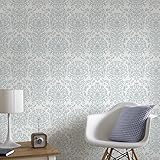 Graham & Brown 103268 Empressダマスク壁紙、Duck Egg /ホワイト