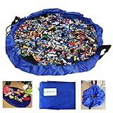 おもちゃ収納袋　帆布　NEWSTYLE　プレイマット　マット　マットが収納袋に随意変換　おもちゃがあっという間に片付く　素材：綿100％　150㎝ 　【３色が選べ】　ブルー　【一か月間初期不良交換或は