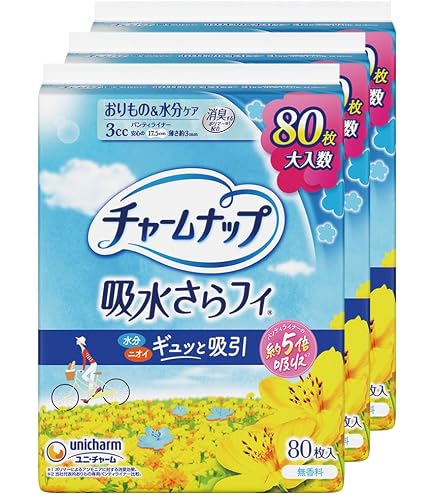 Amazon | チャームナップ unicharm 吸水さらフィ 羽なし 3cc 17.5cm 80