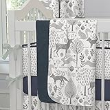 Carousel Designs Navy and Gray Woodland Crib Blanket by Carousel Designs