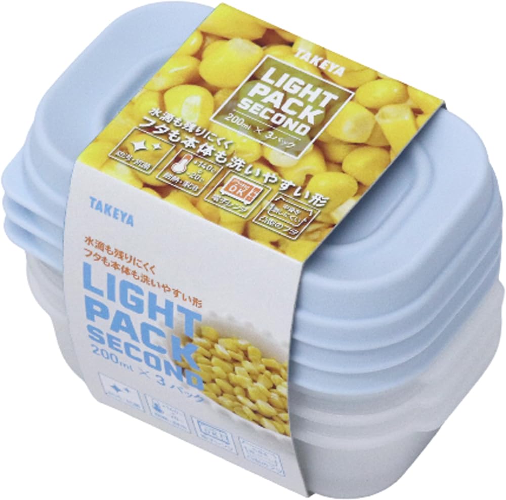 【スマイルSale】【69%OFF】【337円】 タケヤ化学 電子レンジOK 防汚・抗菌加工 ライトパック セカンド 保存容器 200ml×3点セット