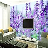 Sproud 大規模なカスタムの壁紙ラベンダーの花飾りを抑えたモダンな Tv 背景 Papel De Parede Quarto Para 400 Cmx 280 Cm