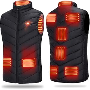 「2020最新型」Vikisda 電熱ベスト 電熱ジャケット 電熱ウェア USB式給電 ヒーター内蔵 9エリア発熱 3段…