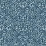 York Wallcoverings ve7051 Patina Vieアンティーク調ペイズリー壁紙、ブルース