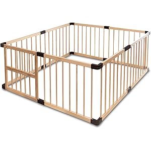 RiZKiZ 木製ベビーサークル ハイタイプ 139cm×139cm×70cm 【ナチュラル】 8枚セット ドア付き 高…