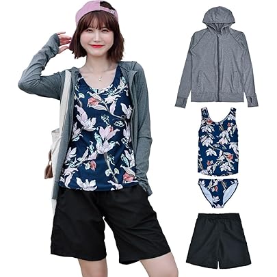 Amazon | [コーエン] 5点セット ボーダープルオーバー スイムウェア