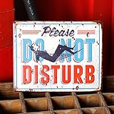 アンティークエンボスプレート「Don't Disturb」（MINI RECTサイン）　／ブリキ製看板／ティンサイン／アメリカン雑貨／