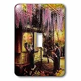 Scenes from the Pastマジックランタン – ヴィンテージJapanese Blooming Wisteria Flower Gardens 1910 – 照明スイッチカバー – シン