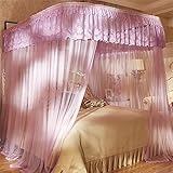 royal- U型レール釣りロッドMosquito Net three-door Singleダブル暗号化Thickeningプリンセススタイルステンレススチールブラケットパープル 1.8m (6 F