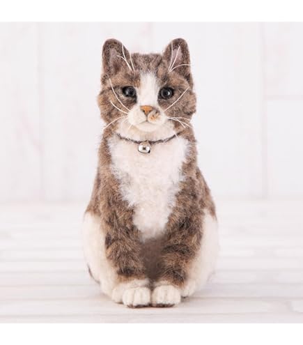 羊毛フェルト 猫 ハンドメイド ☆Disney☆ ☆送料無料☆MEBARU☆羊毛フェルト 猫 ハチワレ猫