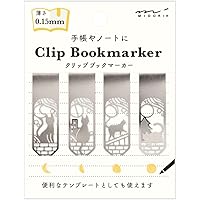ミドリ(MIDORI） しおり クリップブックマーカー ネコと月柄A 43404006
