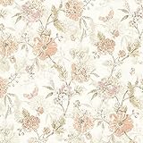 Brewster 347 – 20110 BeecroftピーチバタフライPeony Trail壁紙、 347-20110 1