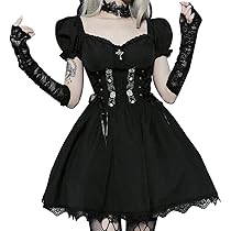 Amazon.co.jp: [YIZELVDUI] ワンピース ゴシック風 ゴスロリ 膝