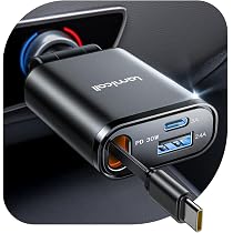 Amazon.co.jp: 【超Miniサイズ】Lamicall 車充電器 巻取り式 シガー