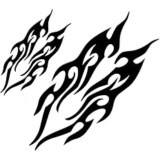 Amazon カッティングステッカー ファイヤーパターン 炎 フレイムc4 車 バイク 防水 デカール アメリカン スノーボード サーフィン 3 5cm 28cm ブラック ステッカー デカール 車 バイク