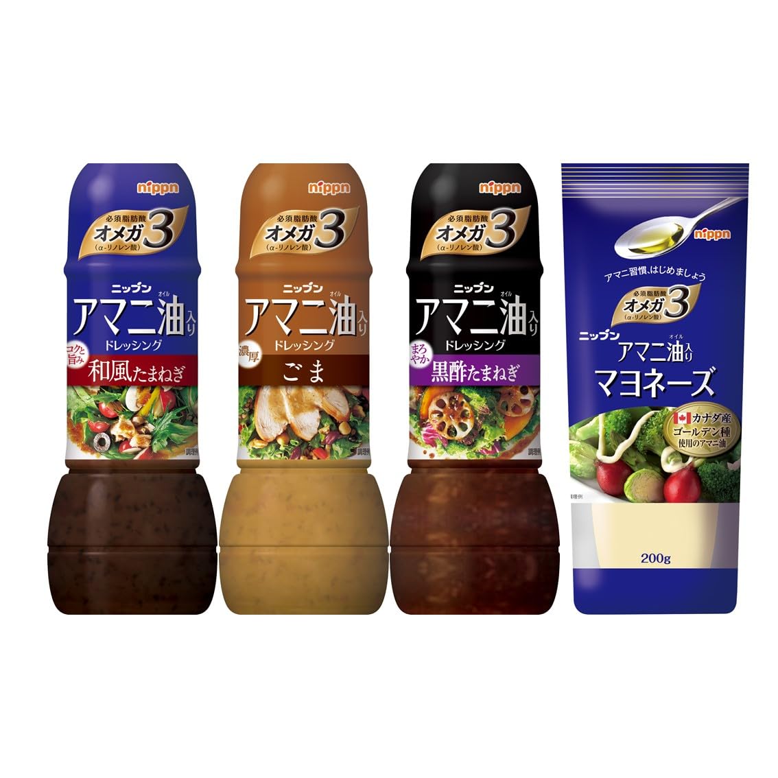 【スマイルSale】【38%OFF+20%OFF】【1,123円】 ニップン アマニ油入りドレッシング＆マヨネーズセット 1320g