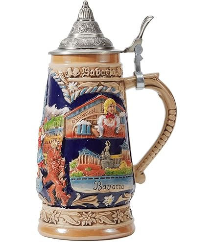 0.85L Beer Stein With Matel Pewter Lid Stanley Steel Germany Oktoberfest Tankard Eagle Bierkrug Drinking Glass Horn Coffee Mug Stine For Men Christmas Ornaments Cup Broeder Horse Portawrap - View #5