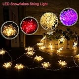 LED装飾文字列ライト、Fosa雪花文字列ライトツリーオーナメントウェディングパーティーガーデンHanging Decor 5M fosax5vwr914bg-03
