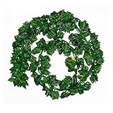 観葉植物 グリーン 植物 吊り 壁掛け インテリアグリーン アイビー 藤 光触媒 フェイクグリーン 12本入り 3スタイル (ポトスの葉)