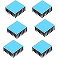 Awxlumv 6個入りヒートシンク 25(L)×25(W)×10(H)mm導熱接着シート付き 熱暴走対策 冷却ラジエーターフィンCPU ICチップ 回路基板 LEDアンプに ASUS ROG Ally 適用 アルミニウム 25×25×10 mm 黒
