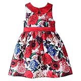 Pettigirl女の子ドレス 総柄 可愛いワンピース 子供ドレス パーティー 130-140cm [並行輸入品]