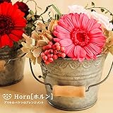 プリザーブドフラワーギフト ガーベラのブリキバケツ[ホルン] -全2色-ケース付 (ピンク)母の日