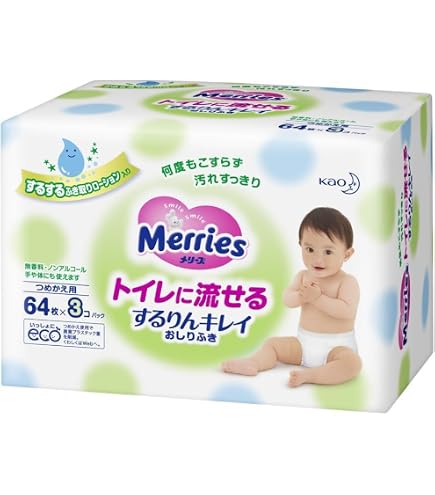 Amazon.co.jp: 【花王】メリーズ トイレに流せる するりんキレイ
