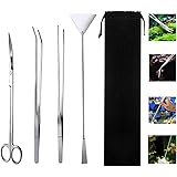 Aquarium Aquascape Tools Kits-4 in 1 ,Long Stainless Steel Aquatic Tools Kit, Aquarium Starter Kit&Clean Fish Tank Aquascape 