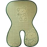 エルフ ベビー (Fairy Baby) 車用 チャイルドシート用 ベビーカーシートござ 通気抗菌 竹炭 (グリーン,36×53CM)