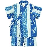 甚平 ベビー 男の子 綿100% 日本製生地 じんべい スーツ上下 祭 子供甚平 かえる/紺-1021 95cm