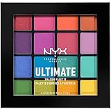 NYX Professional Makeup, Shadow Palette, 16 Matte, satin and metallic shades, Brights, 0.83 g