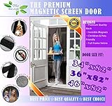 TheFitLife Full Frame Magnetic Instant Screen Door Mesh Curtain with Velcro, 38''x83'' - Fits doors 