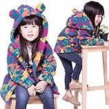 Burning Go 子供服 裏起毛ジャケット キッズコート 女の子 ジュニア スプリングコート 耳付き ダウンコート ジャケット 防寒 コート キッズアウター フォーマル 長袖 パーカー 秋冬 お出