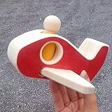 Handcrafted In Virginia Eco-Friendly Wood Toy Made With Non-Toxic Paint, Wooden Red Toy Plane With R
