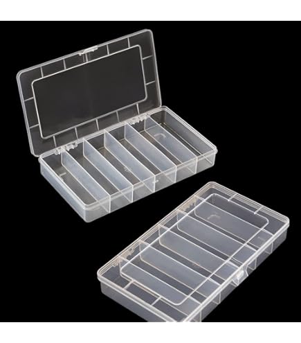 Clear Plastic Fishing Tackle Box - 5 Compartment Storage Container For Lures & Small Items