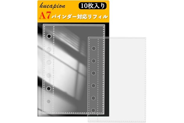 Hueapion リフィル ミニ6穴 透明 シール帳 リフィル シール台紙 剥離紙 10枚入 6穴 はがせる バインダー A7サイズ 86 x 130mm