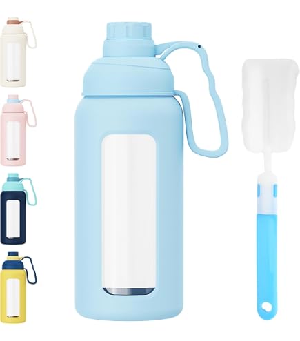 Glasss Water Bottle 2L Large Borosilicate Glass 2L for Juice Steel Cap  Filter with Glass Water Bottle : Amazon.com.au: Sports, Fitness & Outdoors