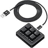 サンワダイレクト プログラマブルキーボード マクロキーボード Windows専用 有線接続 バックライト付き 6キー 青軸 割付/割り当て マクロ機能 ゲーミング ブラック 400-SKB081