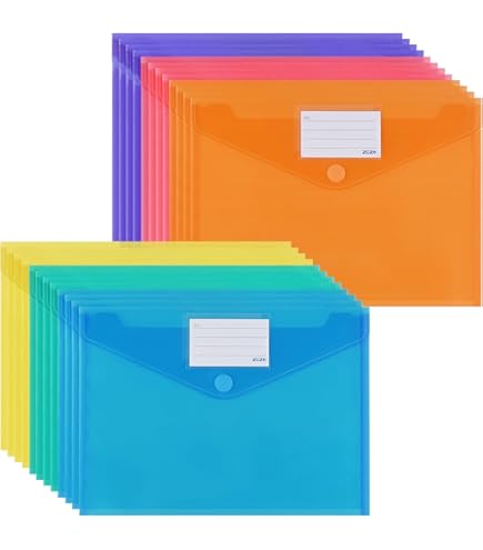 Amazon | ZCZN ファイルケース ボタン式 クリアファイルバッグ