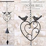ドアベル ドアチャイム ガーデンベル 小鳥 ハートのオーナメント