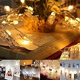 COOLBOTANGストリングライト4.5m 16写真クリップDIY 壁飾りイルミネーションライト クリスマス/新年/結婚式/誕生日/パーティー飾り（ウォームホワイト）