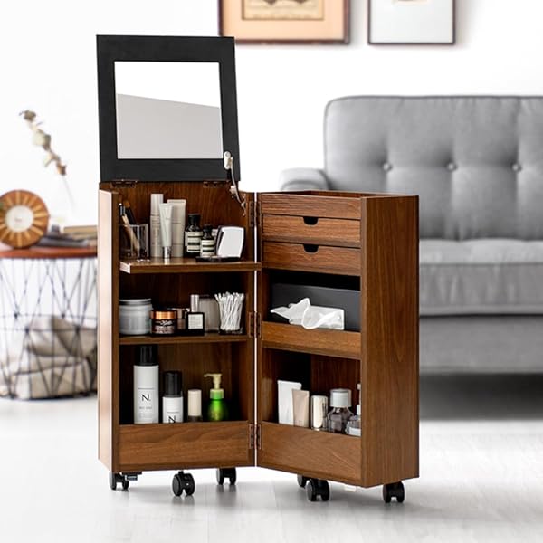 Hagihara]化粧ケース コスメワゴン ダークブランMUD-6679DBR 楽天市場