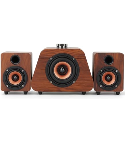 Amazon | エレコム スピーカー 12W 2.1ch 木製 チェリーウッド MS