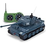 HJKLMM 戦車 ラジコン1/72ドイツのティーガーI戦車2.4GHzリモートコントロールミニ戦車、回転砲塔と音付き (D)