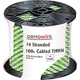 Cerro 112 – 161253bフィートSolid Cabled THHNブラック、ホワイトとグリーンワイヤ、50-foot、12-gauge 100-Foot 112-341253C 1