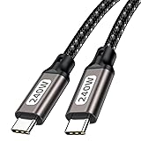 USB Type-C ケーブル 1M PD3.1対応 240W超急速充電 USB C to C 充電ケーブル 高耐久ナイロン編み 断線防止 ノートPC・スマホ・タブレット対応 (MacBook/surface/Android等)